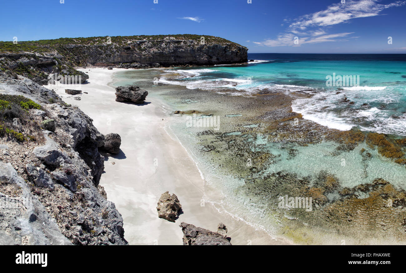 Coastal landscape in Pennington Bay on Kangaroo Island, South Australia, Australia. Stock Photo