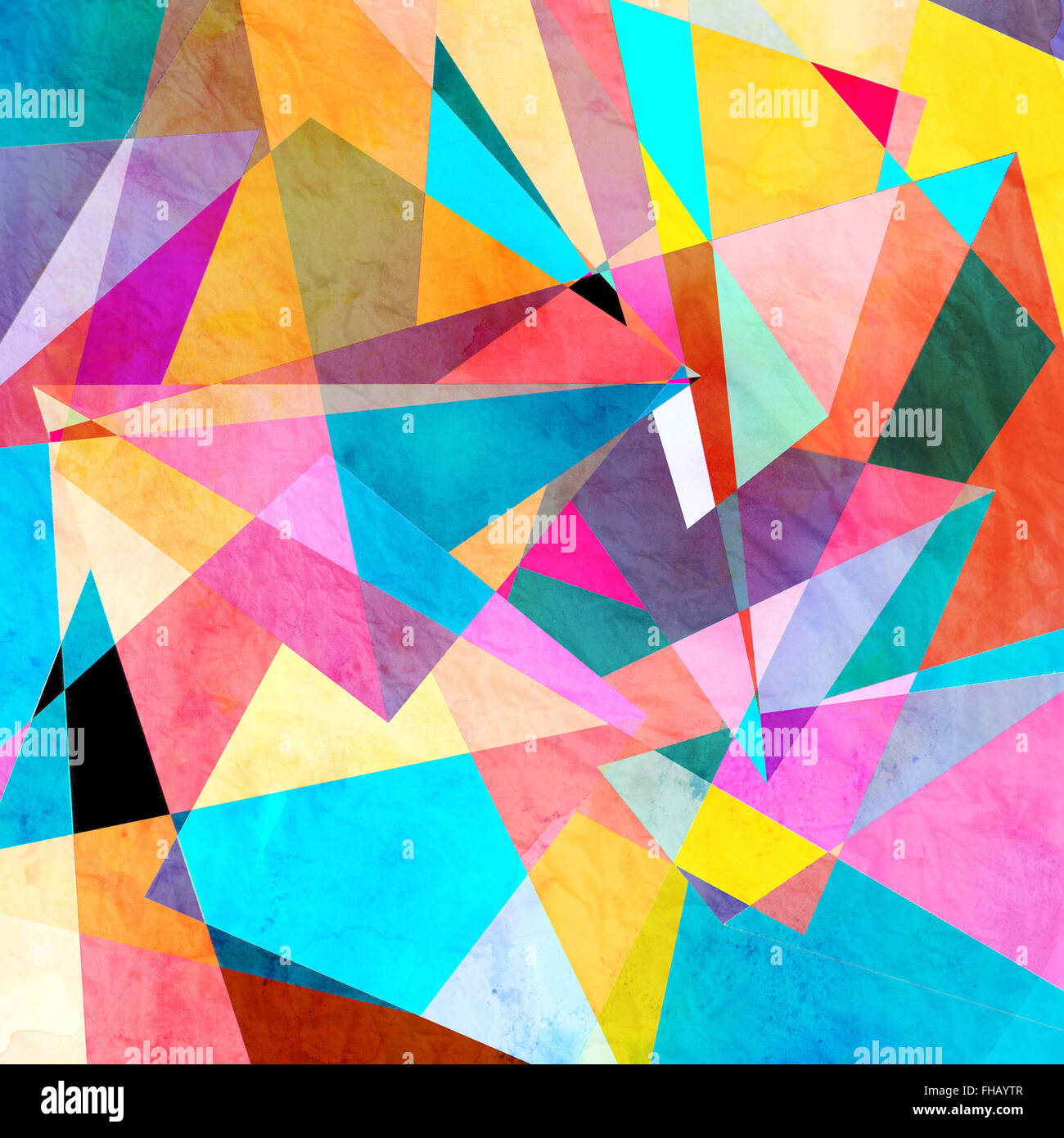 Abstract colorful watercolor background with different geometric ...