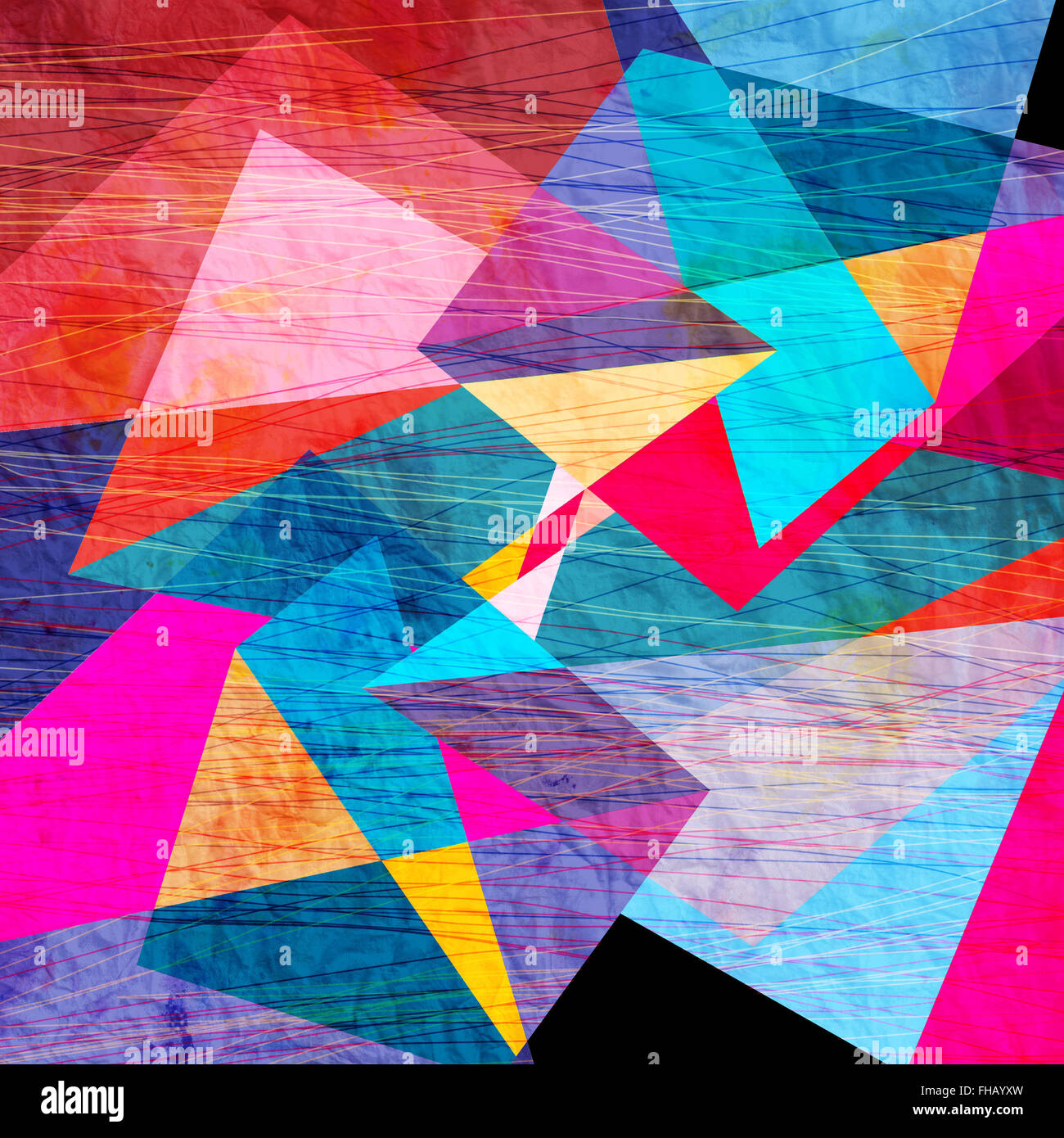 Abstract colorful watercolor background with different geometric ...