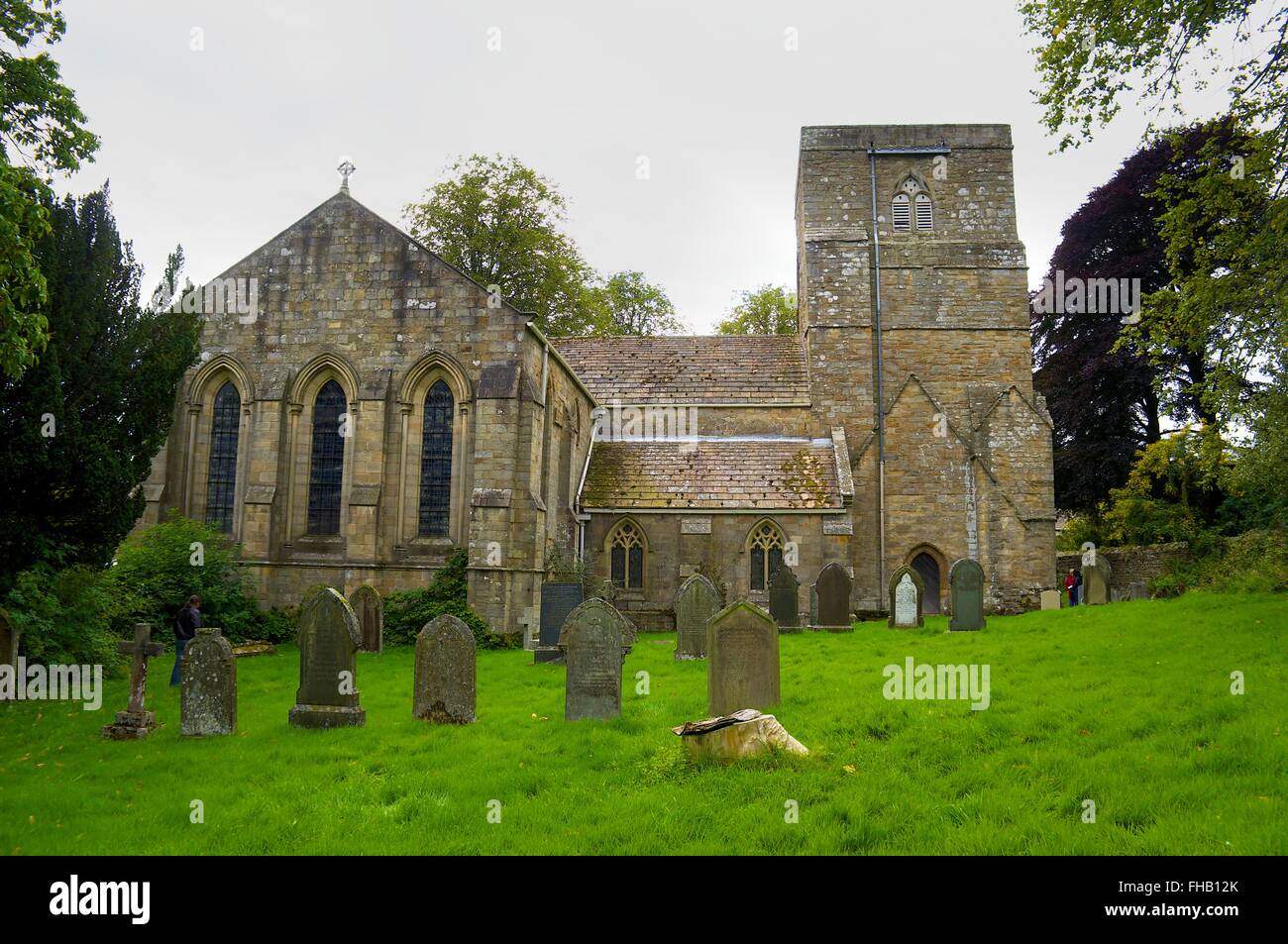Graveyard. Blanchland Abbey, Blanchland, Northumberland, England, UK. Stock Photo