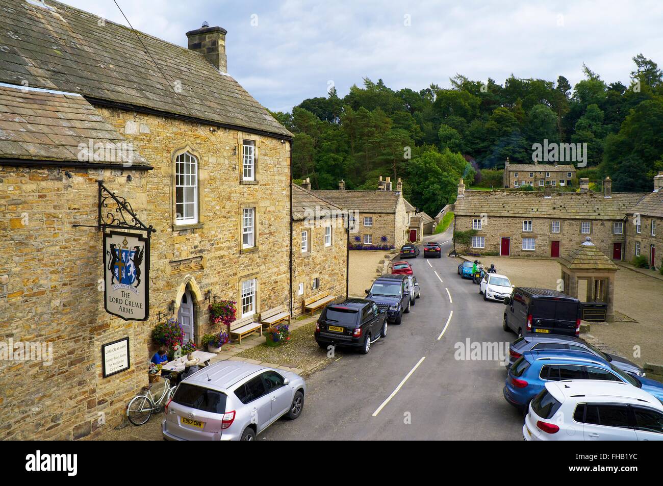 The Lord Crewe Arms, Blanchland, Derwent Valley, North Pennines Area of Outstanding Natural Beauty, Northumberland, England, UK. Stock Photo