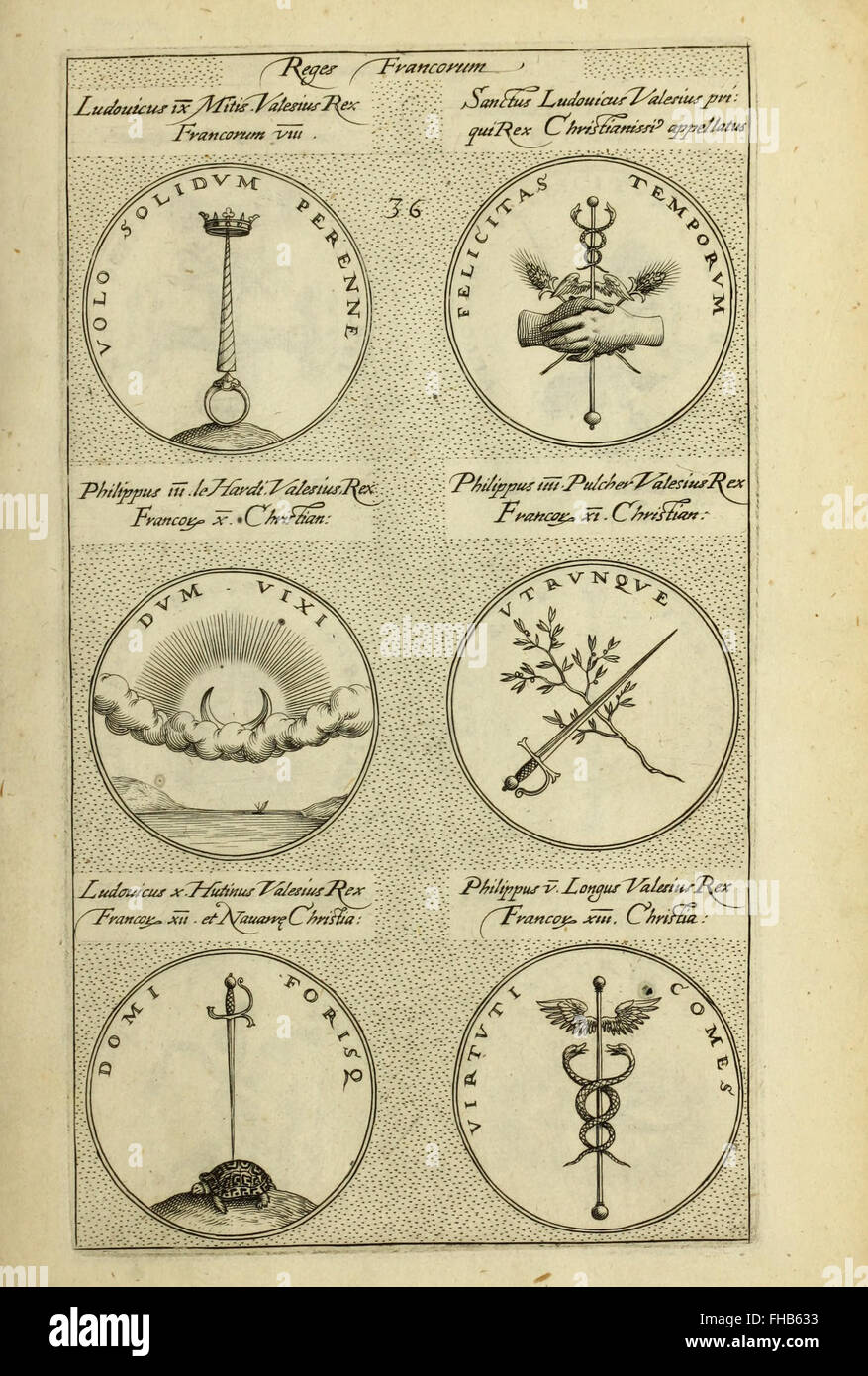 Symbola diuina and humana pontificvm, imperatorum, regum (1600) Stock Photo