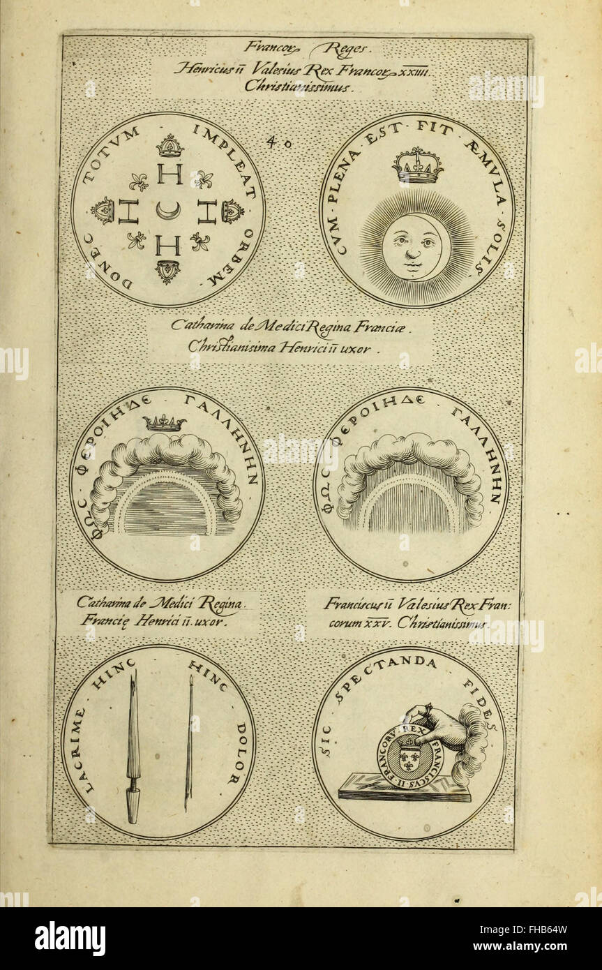Symbola diuina and humana pontificvm, imperatorum, regum (1600) Stock Photo