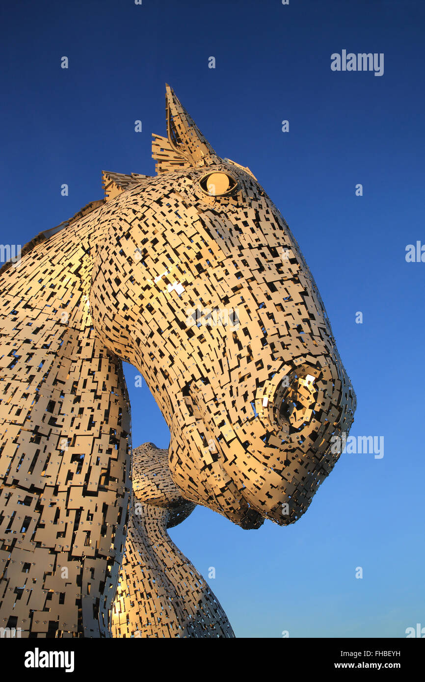 The Kelpies, the world's largest horse sculptures, in Falkirk, Scotland
