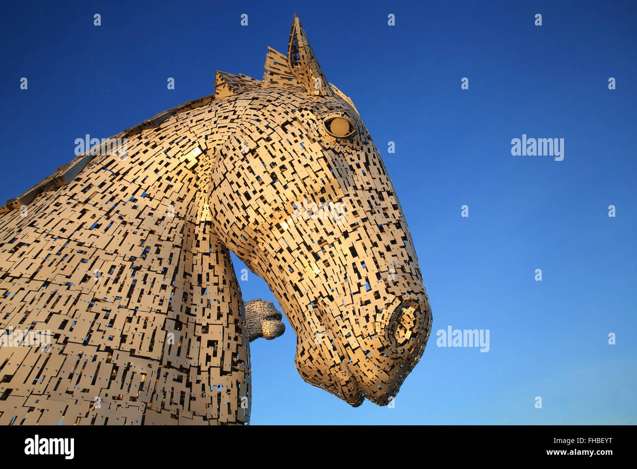 The Kelpies, the world's largest horse sculptures, in Falkirk, Scotland