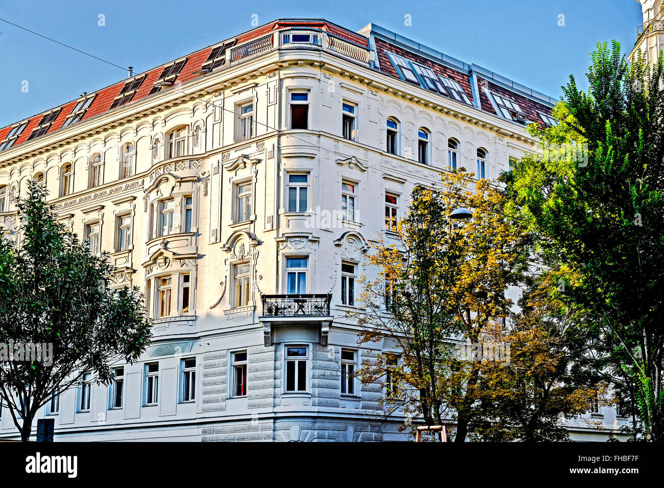 Vornehme mietshäuser in Wien, Alsergrund, 9. Bezirk; tenements in vienna, imperial era Stock Photo