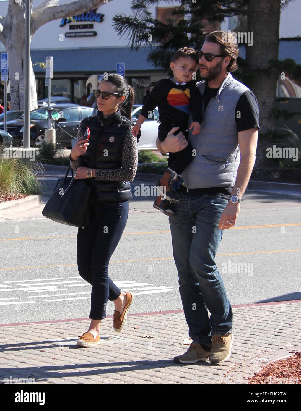Jordana Brewster out with her husband, Andrew Form, and son, Julian, in