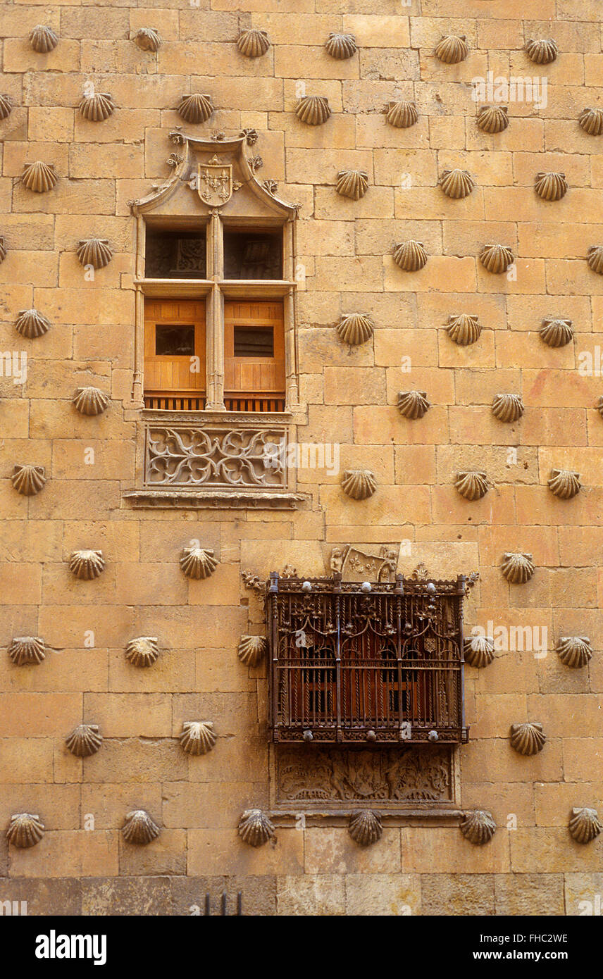 Detail,Casa de las Conchas, House of Shells,Salamanca,Spain Stock Photo