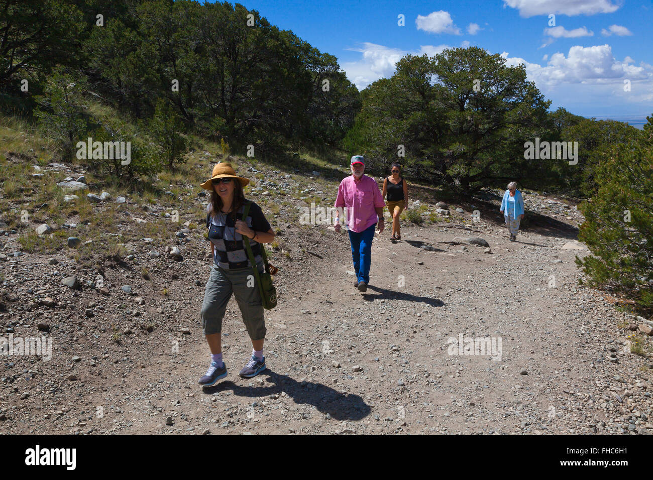 Hikers on the way to ZAPATA CREEK FALLS - COLORADO ROCKIES MR Stock Photo