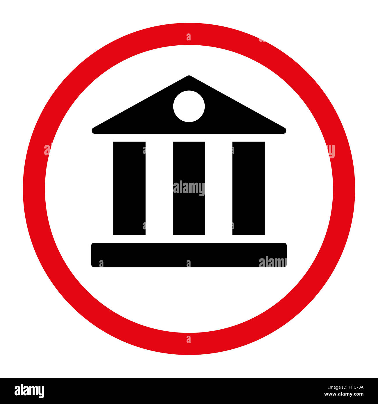 Bank flat intensive red and black colors rounded vector icon Stock ...