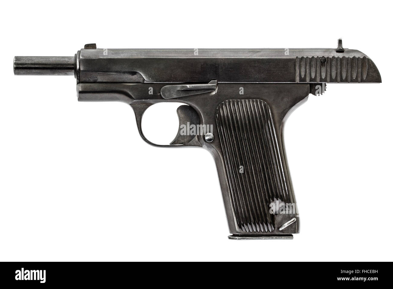 Automatic pistol, isolated on white background Stock Photo - Alamy