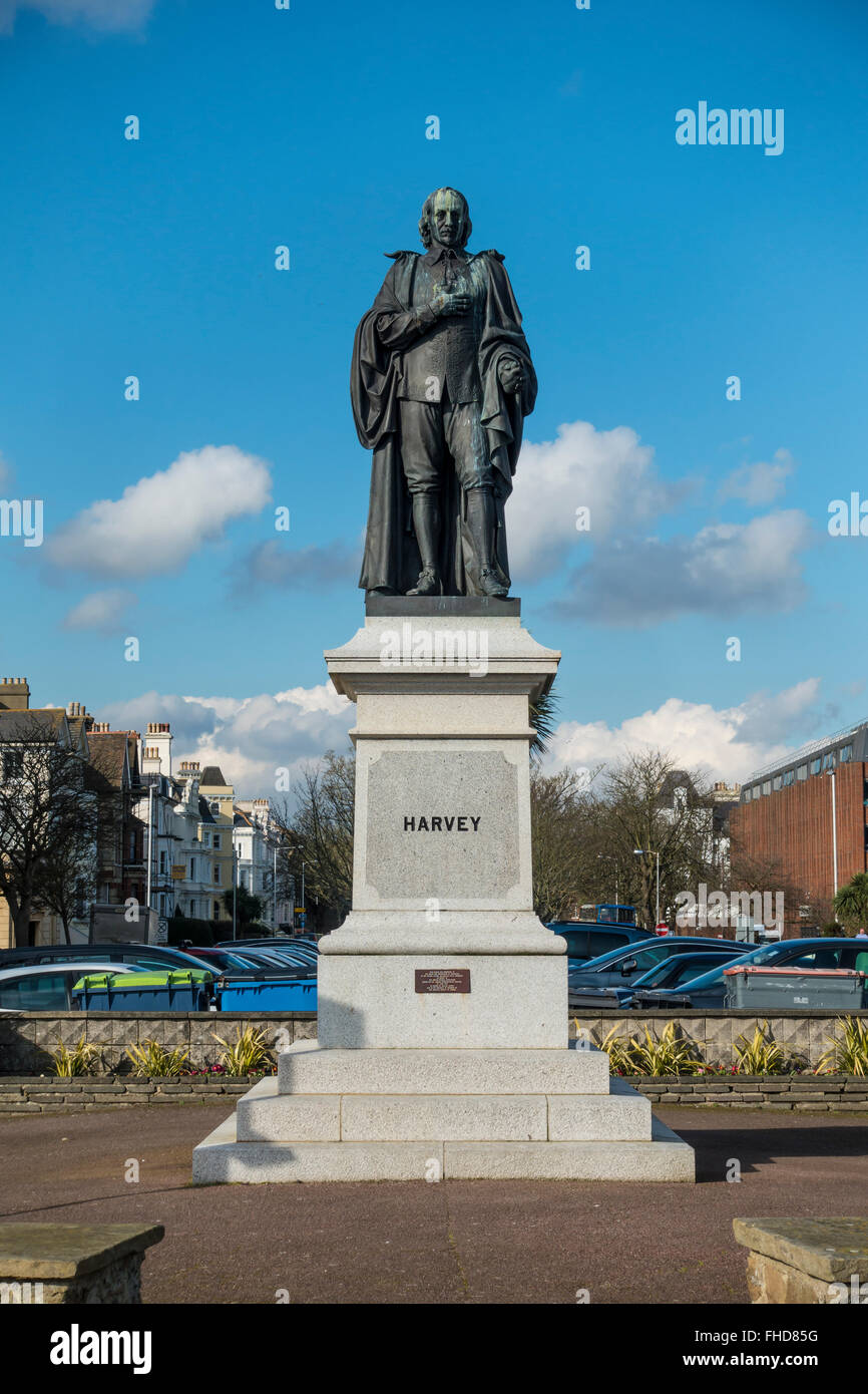 William Harvey Statue The Lees Folkestone Kent Stock Photo