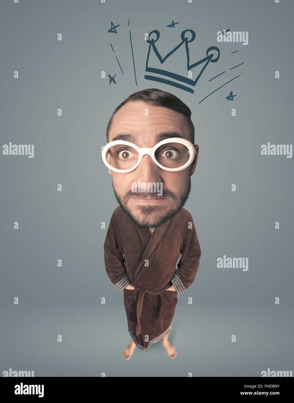 Big head person with crown Stock Photo Alamy