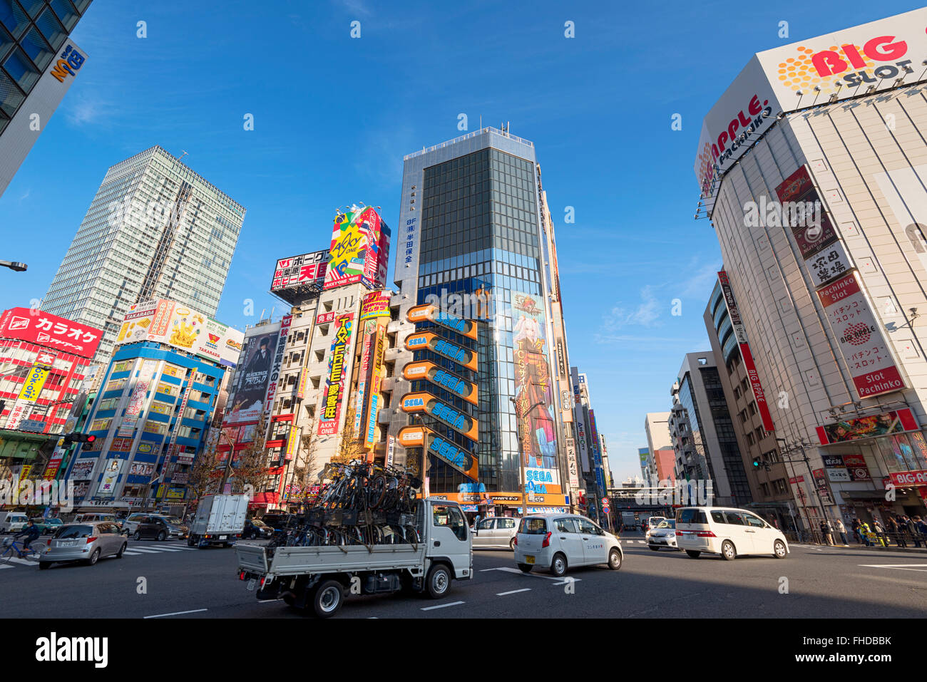 Tokyo, Japan -January 8, 2016: Cityscape of Akihabara district in Tokyo ...