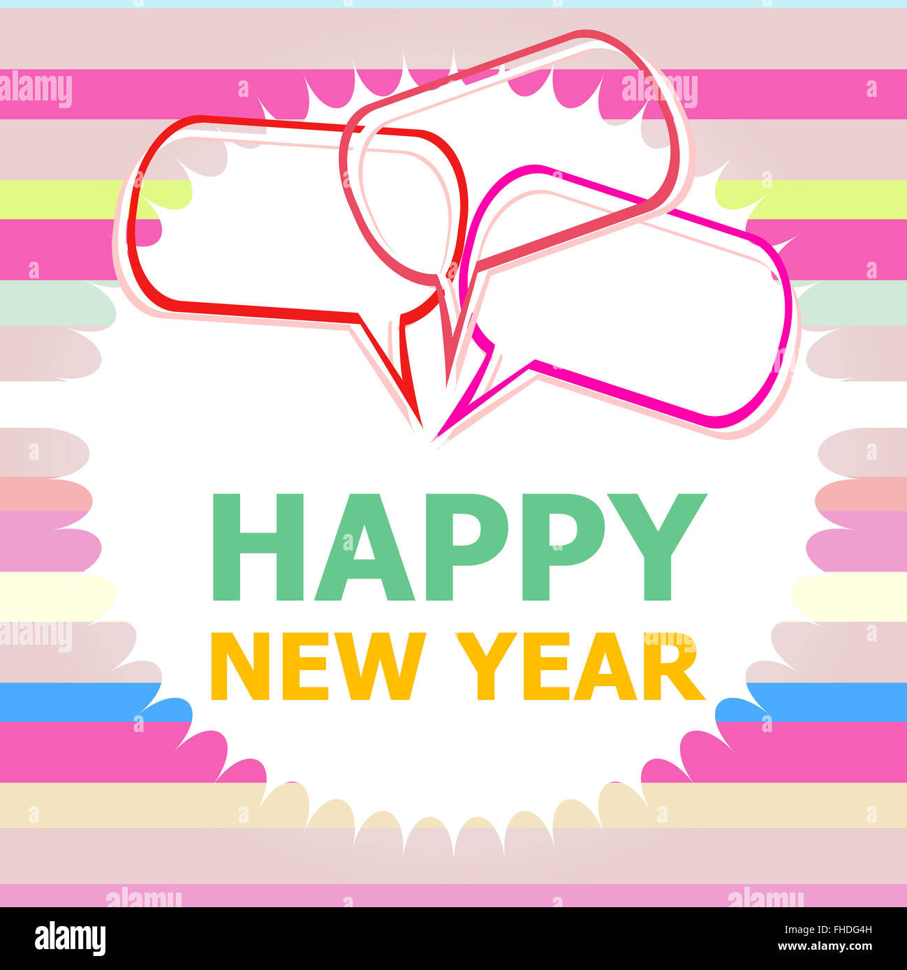 Happy New Year lettering Greeting Card. Vector illustration Stock Photo ...