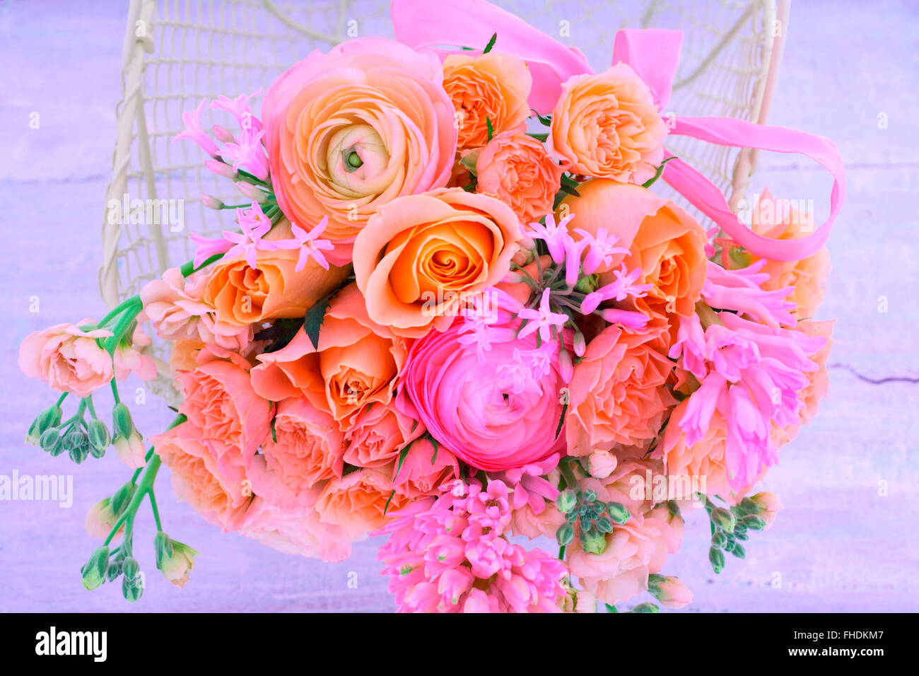Fresh Bouquet Pins Other Flowers Tied Beige Ribbon Background Armchair  Stock Photo by ©IlyaKvatyura 646337066