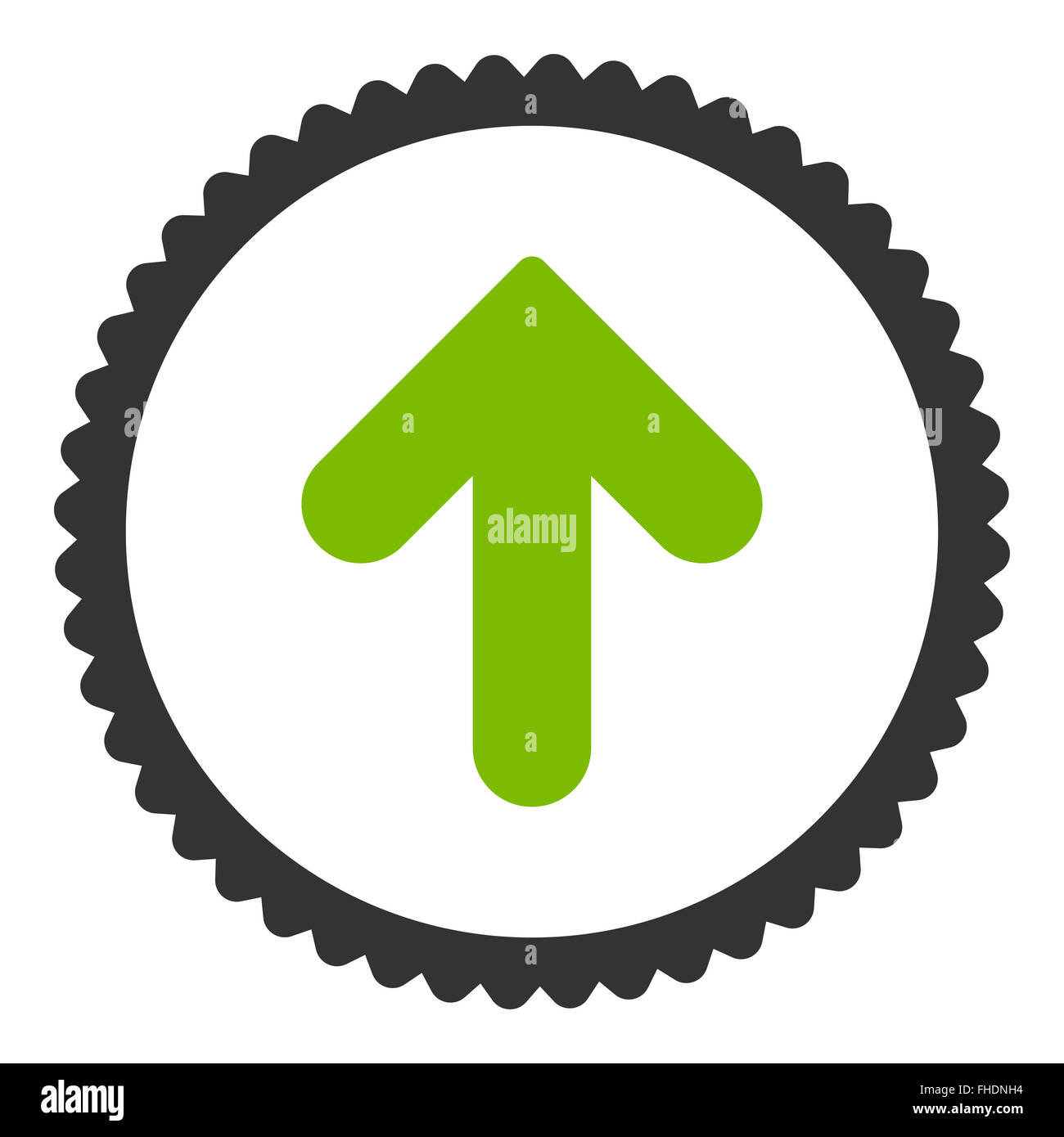 Arrow Up flat eco green and gray colors round stamp icon Stock Photo ...