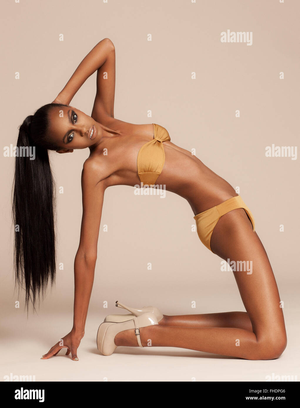 Skinny girl in bikini hi-res stock photography and images - Alamy