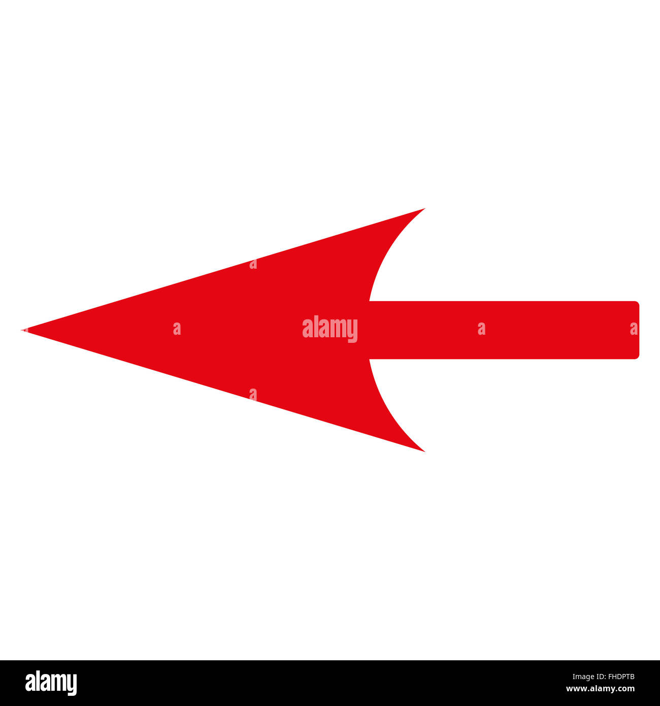 Sharp Left Arrow flat red color icon Stock Photo - Alamy