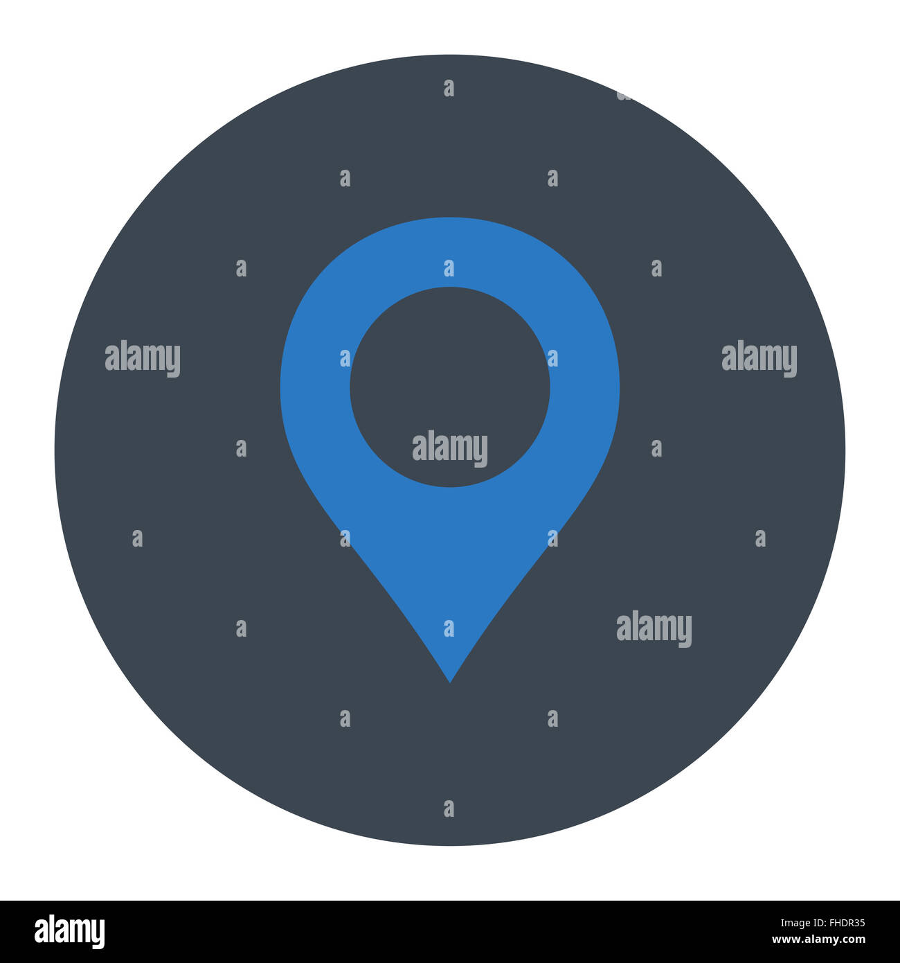 Map Marker flat smooth blue colors round button Stock Photo - Alamy