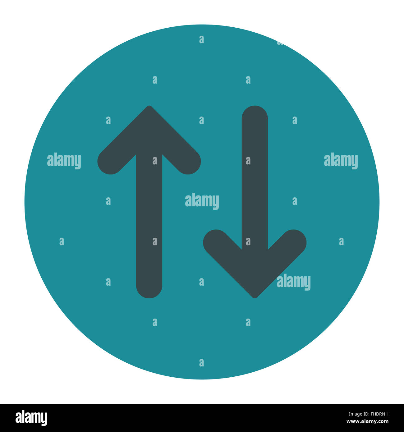 Flip flat soft blue colors round button Stock Photo - Alamy