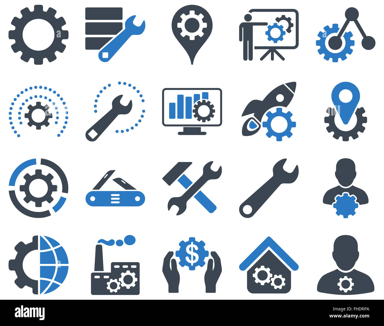 Settings and Tools Icons Stock Photo