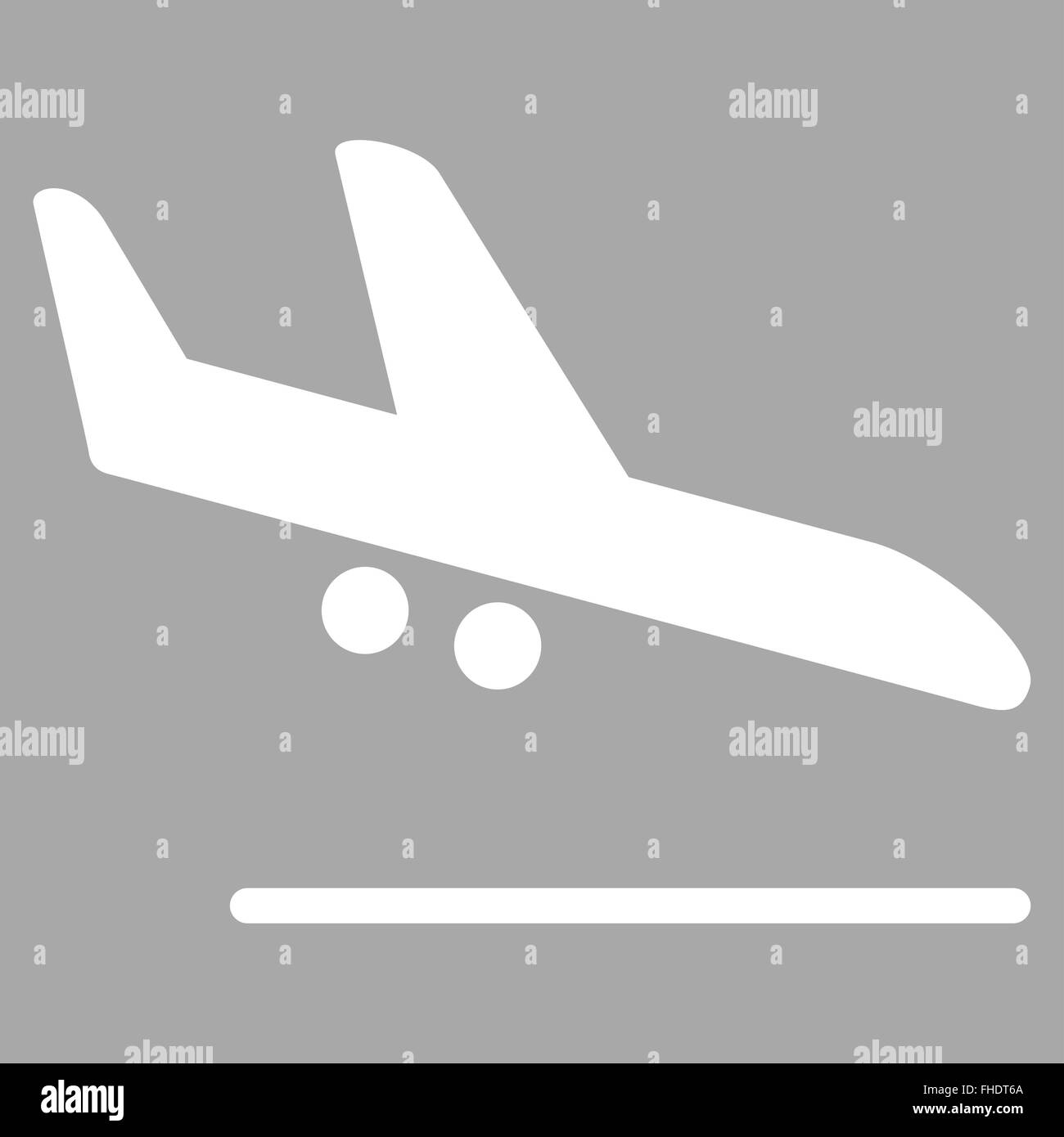 Aiplane Landing Flat Icon Stock Photo