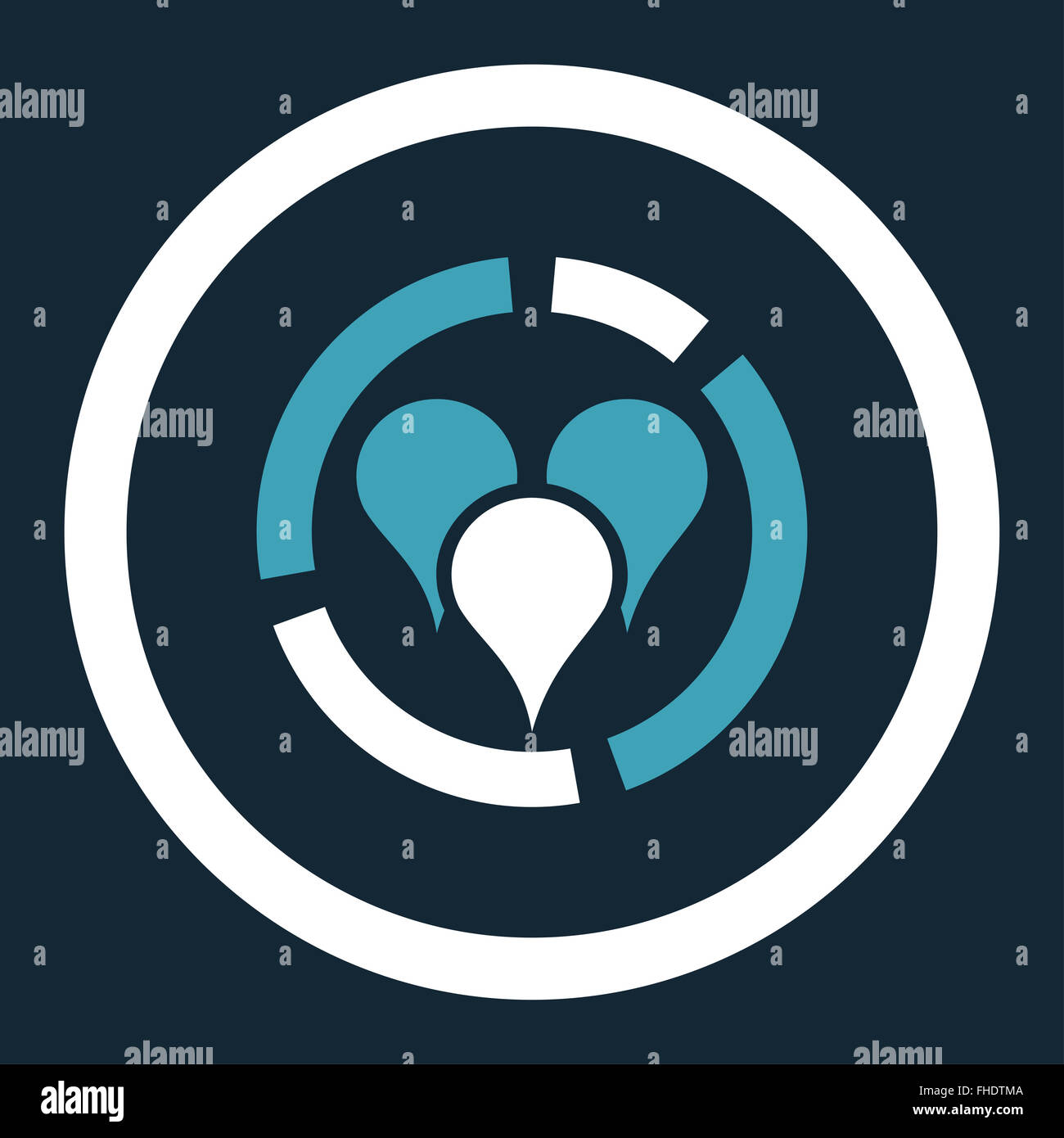Geo diagram flat blue and white colors rounded vector icon Stock Photo ...