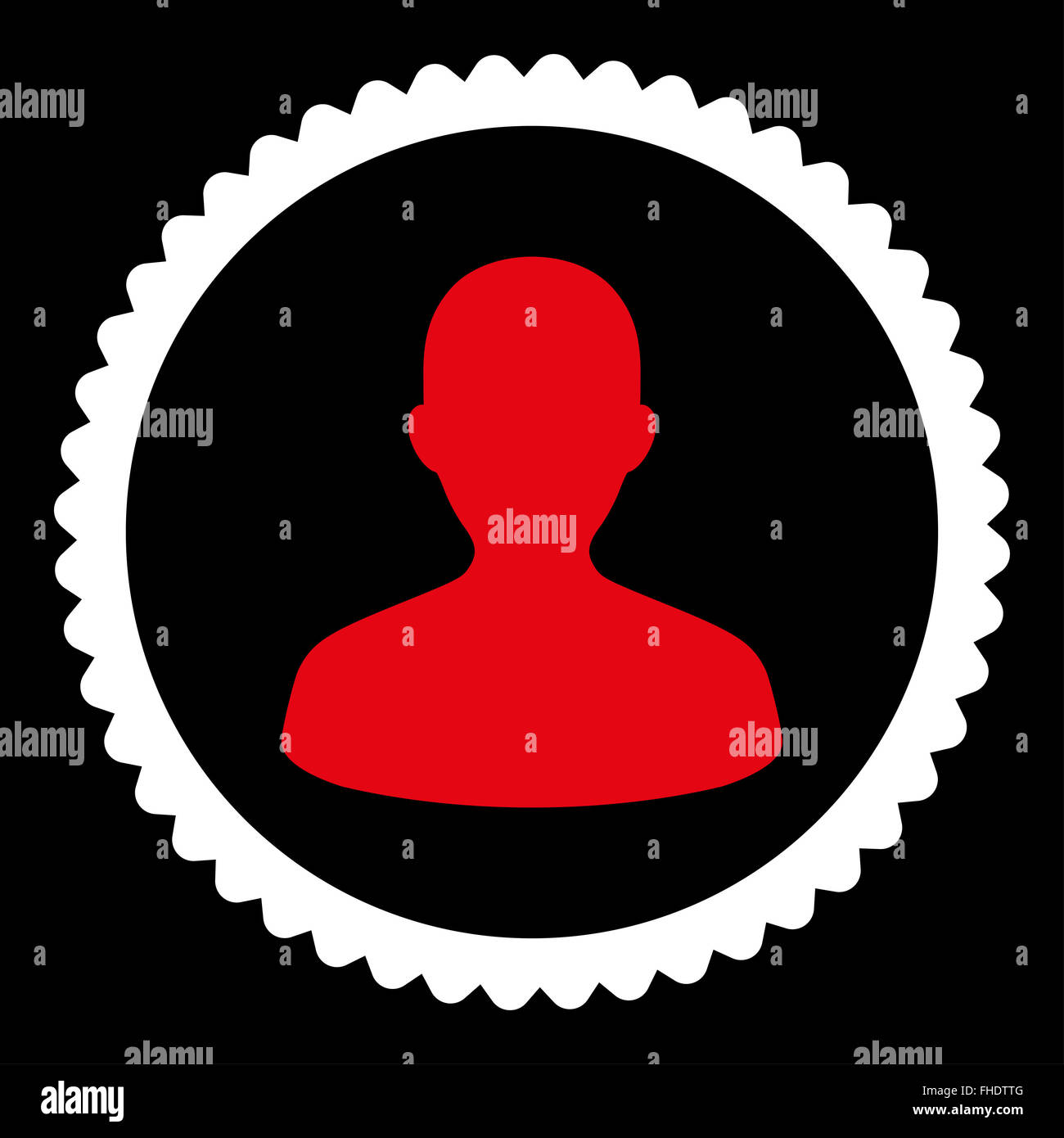 User flat red and white colors round stamp icon Stock Photo - Alamy