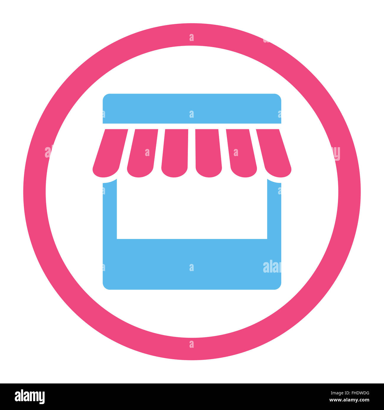 Store flat pink and blue colors rounded vector icon Stock Photo - Alamy