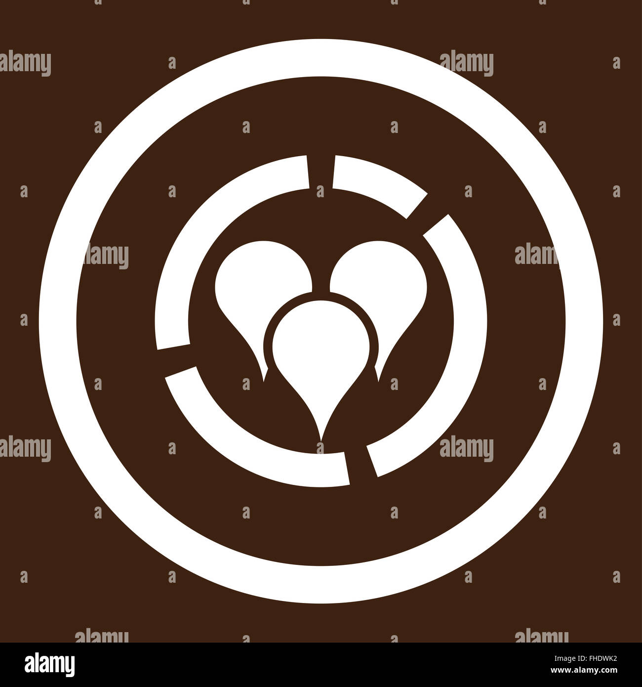Geo diagram flat white color rounded vector icon Stock Photo - Alamy