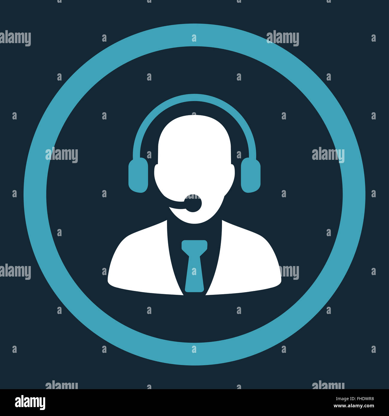 Call center flat blue and white colors rounded vector icon Stock Photo ...