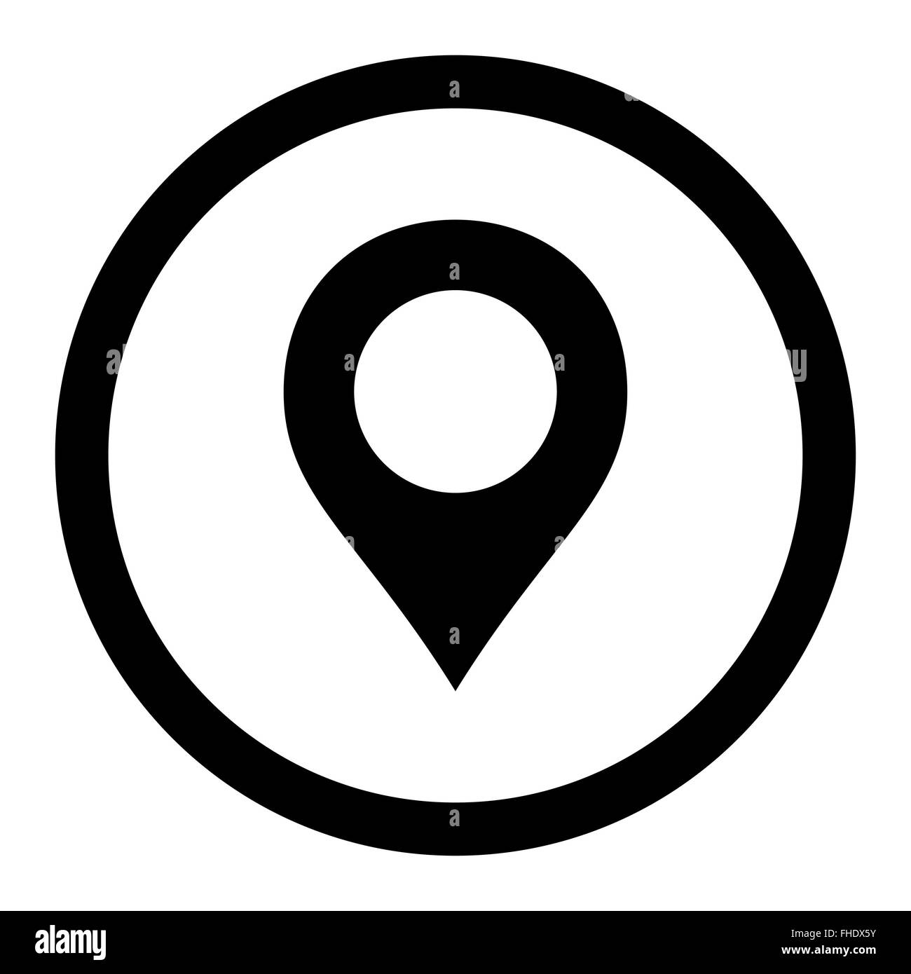 Map Marker flat black color rounded vector icon Stock Photo - Alamy