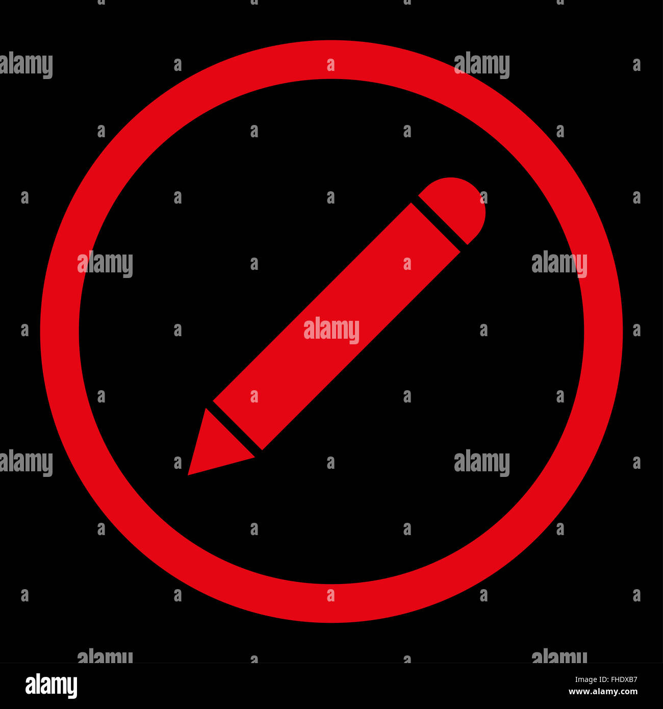 Pencil flat red color rounded vector icon Stock Photo - Alamy