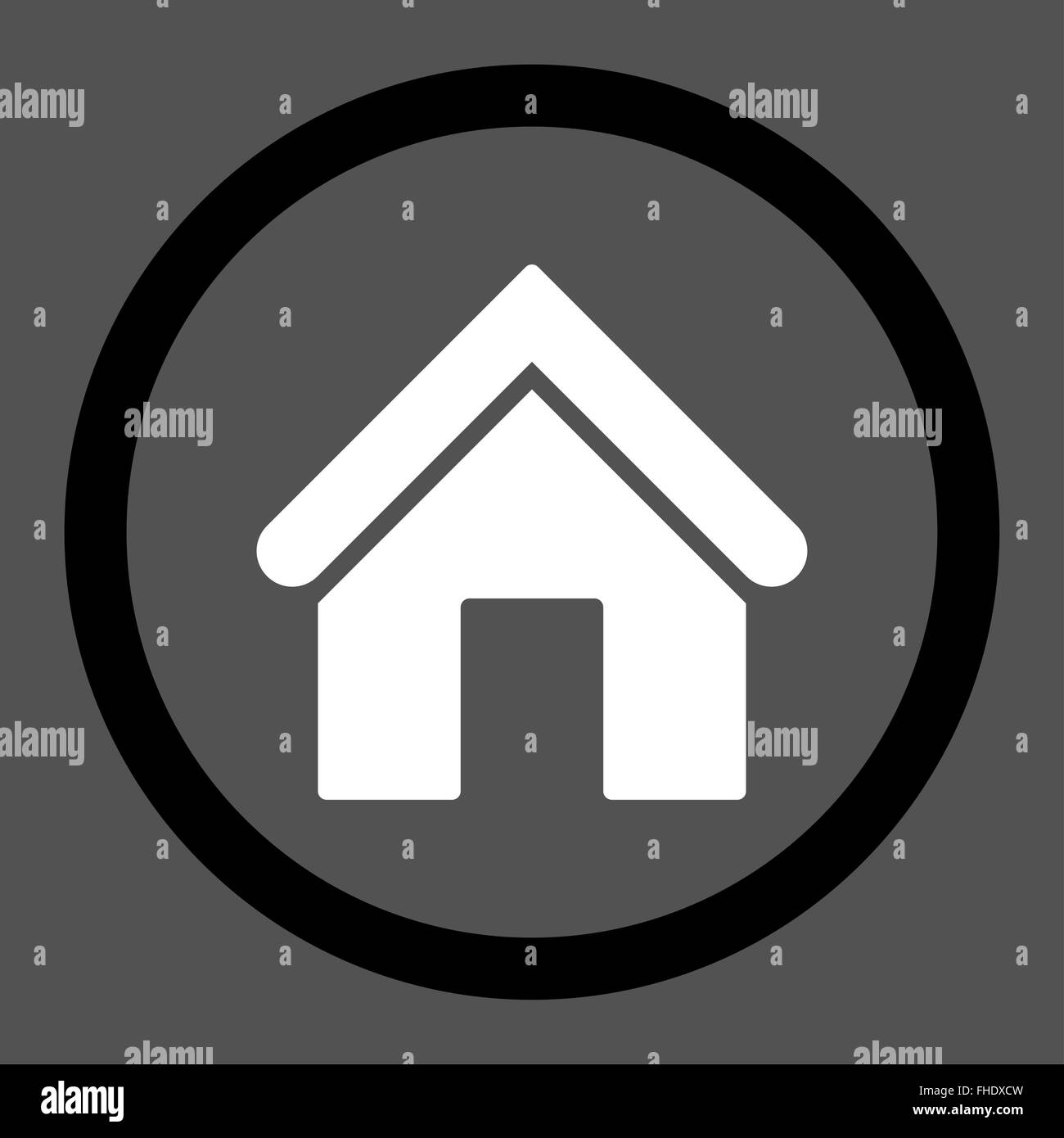 Home flat black and white colors rounded vector icon Stock Photo - Alamy