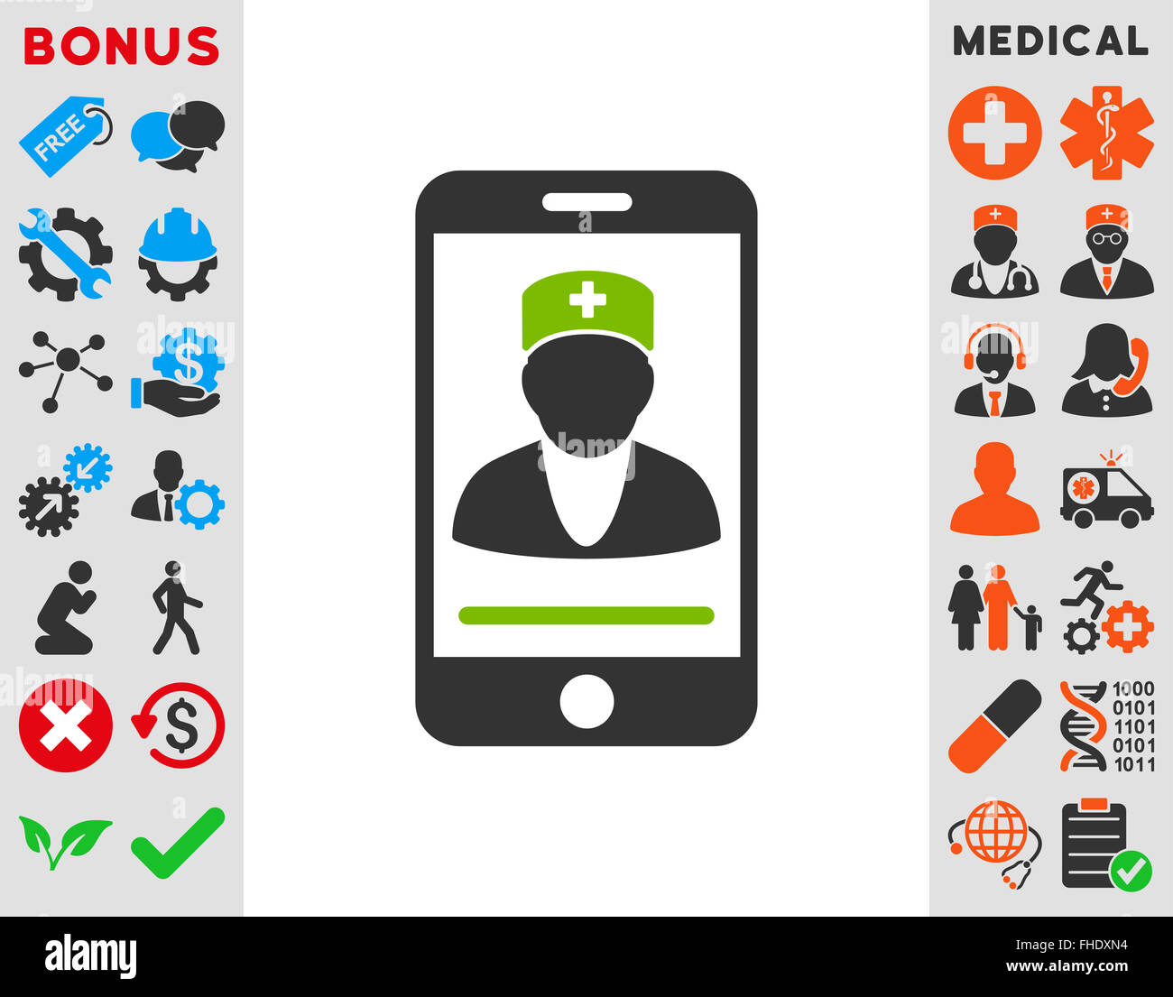 Mobile Doctor Icon Stock Photo - Alamy