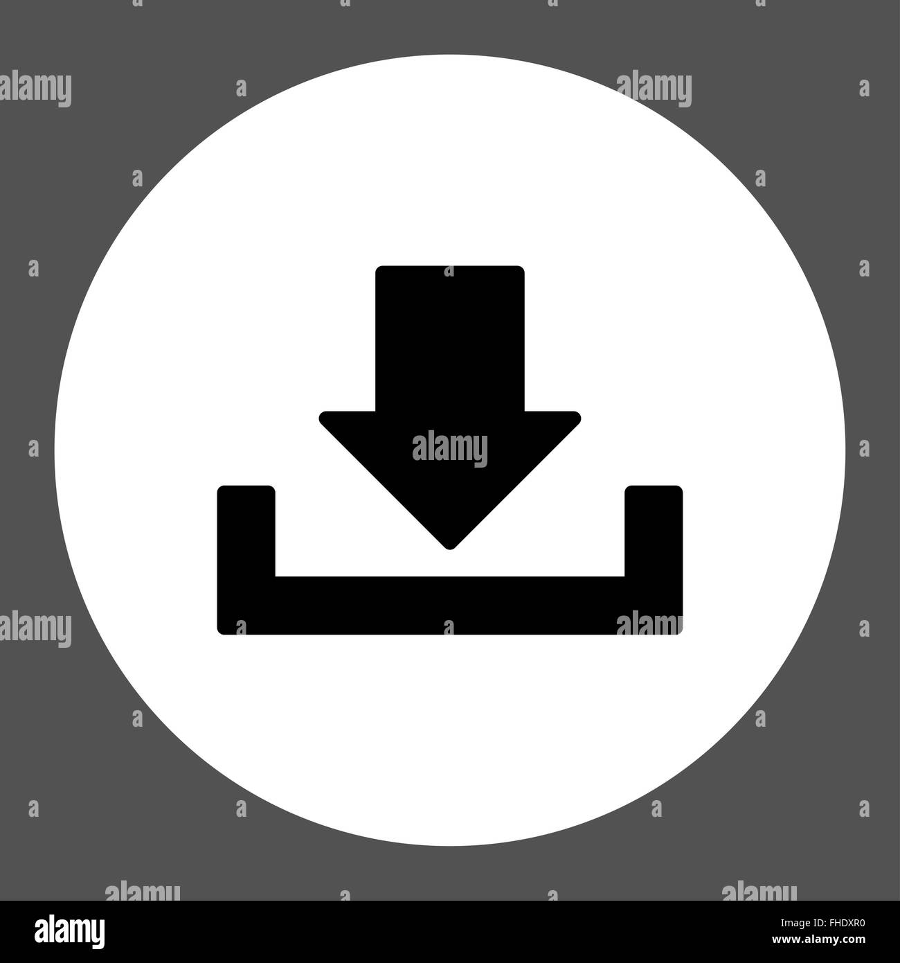 Download flat black and white colors round button Stock Photo - Alamy