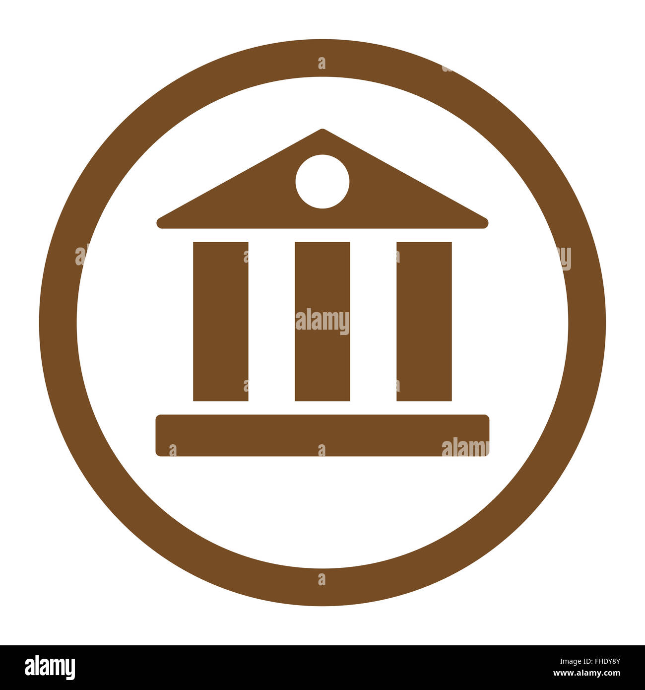 Bank flat brown color rounded vector icon Stock Photo - Alamy