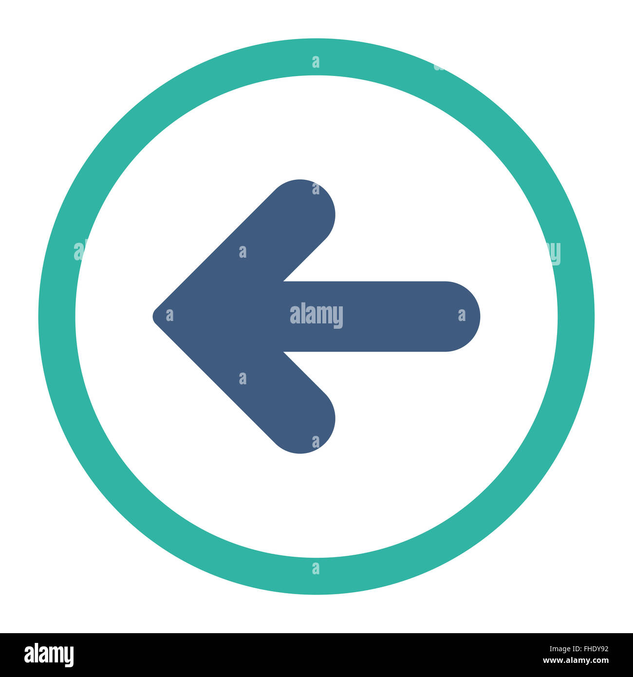 Arrow Left flat cobalt and cyan colors rounded vector icon Stock Photo ...