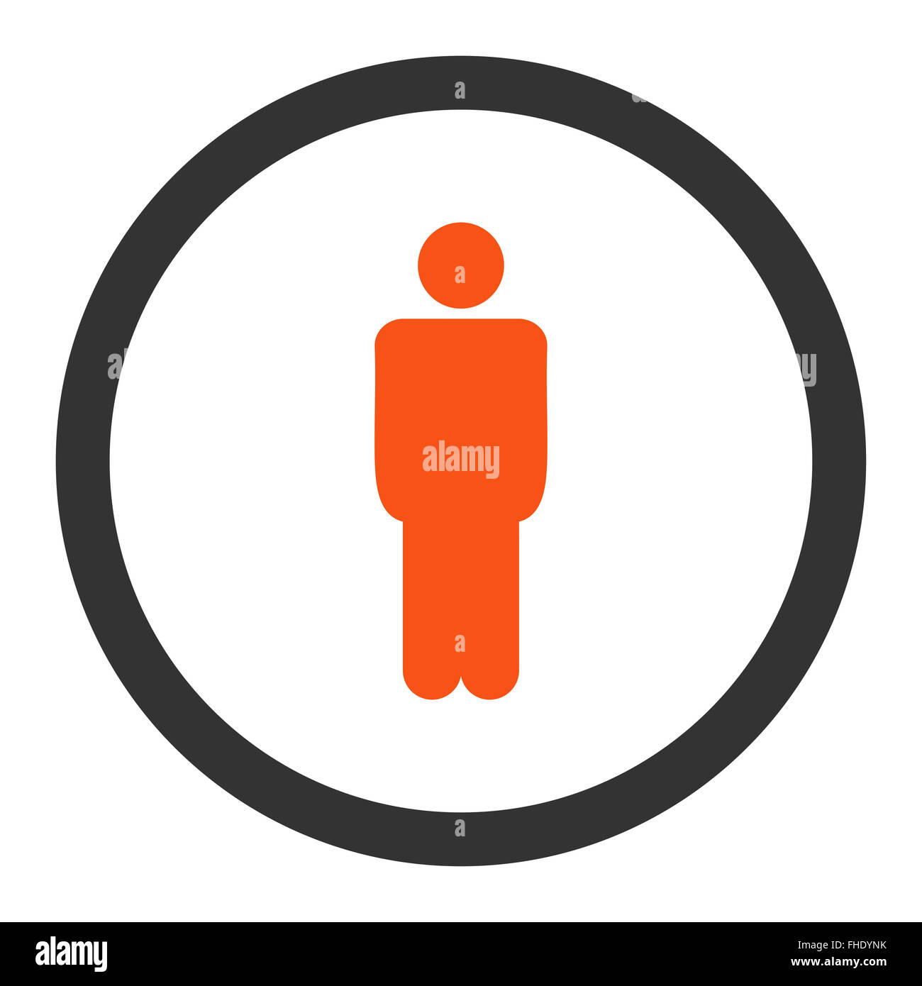 Man flat orange and gray colors rounded raster icon Stock Photo - Alamy