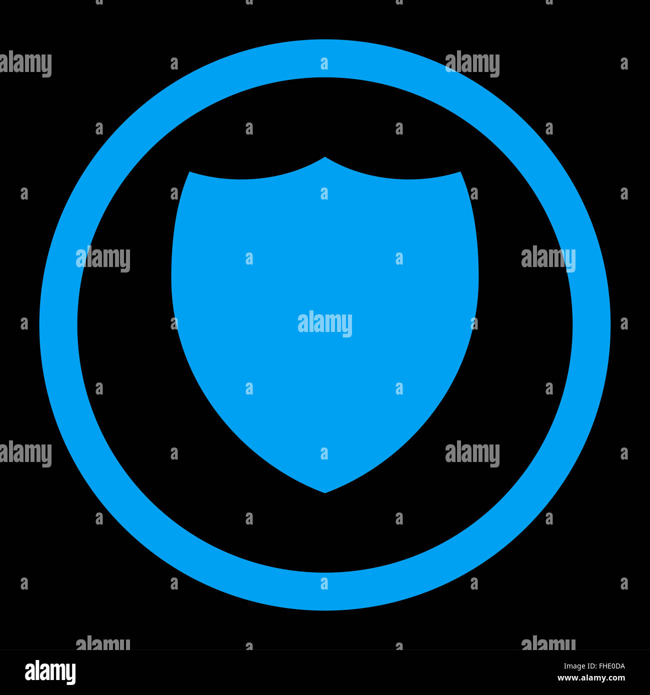 Shield flat blue color rounded vector icon Stock Photo - Alamy