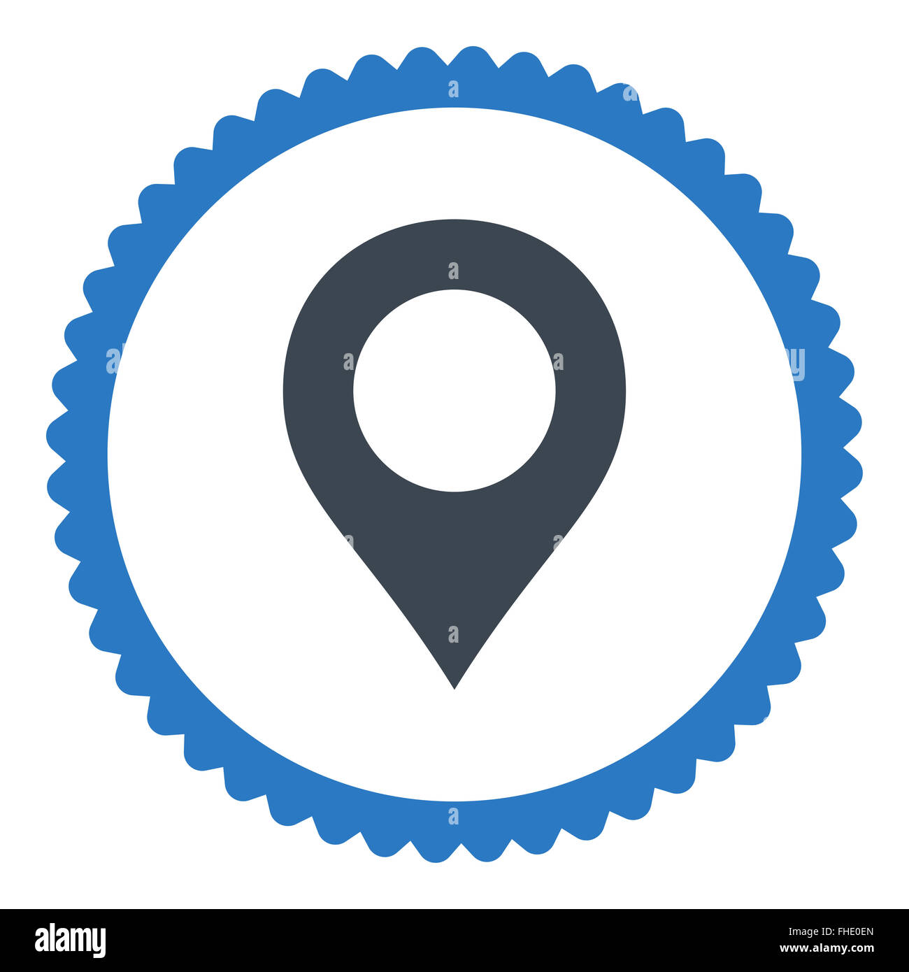 Map Marker flat smooth blue colors round stamp icon Stock Photo - Alamy
