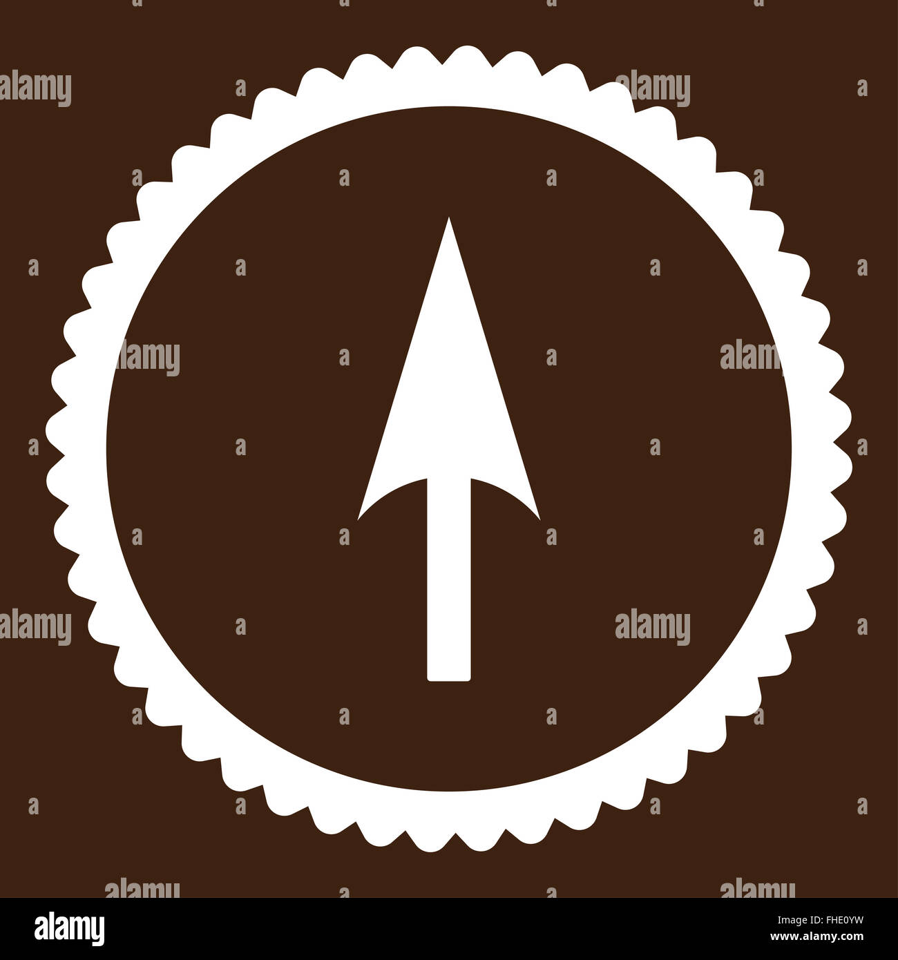 Arrow Axis Y flat white color round stamp icon Stock Photo - Alamy