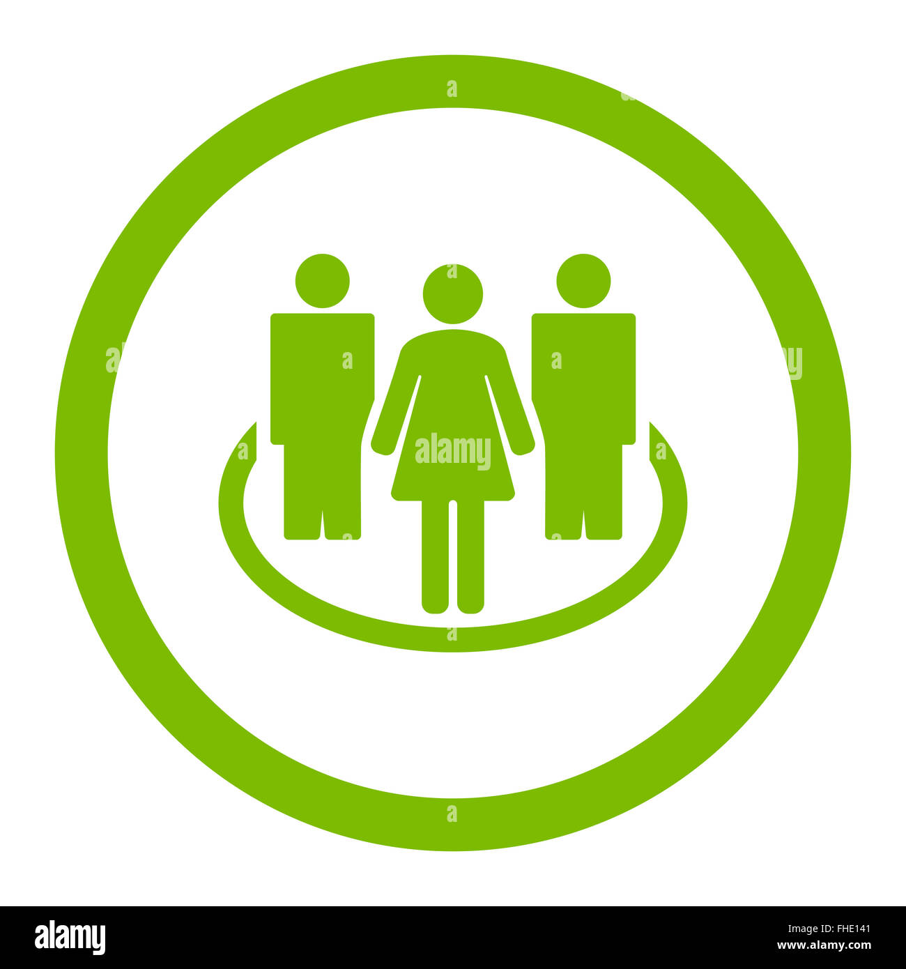 Society flat eco green color rounded glyph icon Stock Photo - Alamy