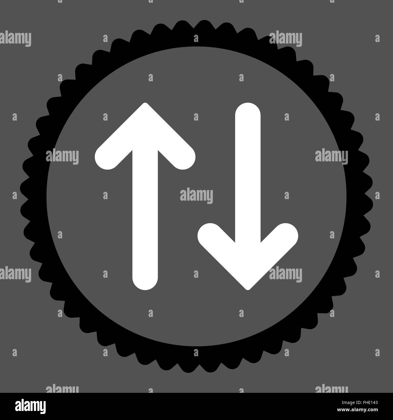 Flip flat black and white colors round stamp icon Stock Photo - Alamy