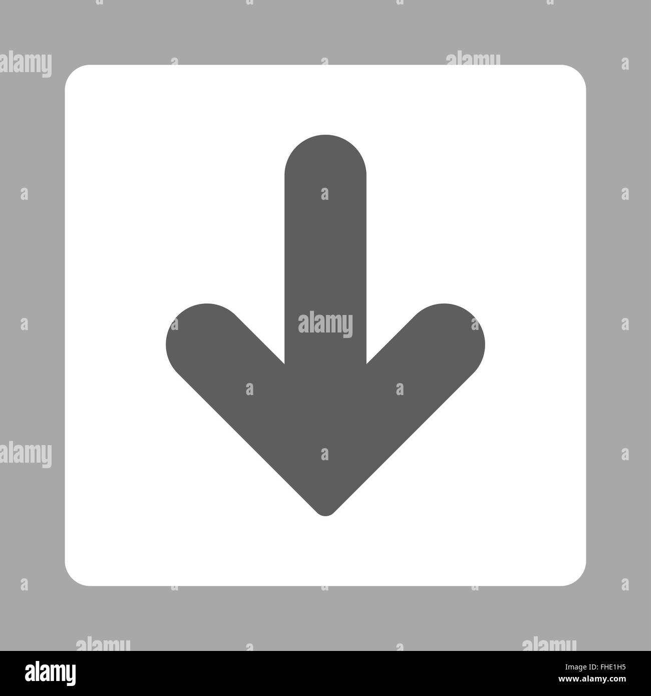 Arrow Down flat dark gray and white colors rounded button Stock Photo ...