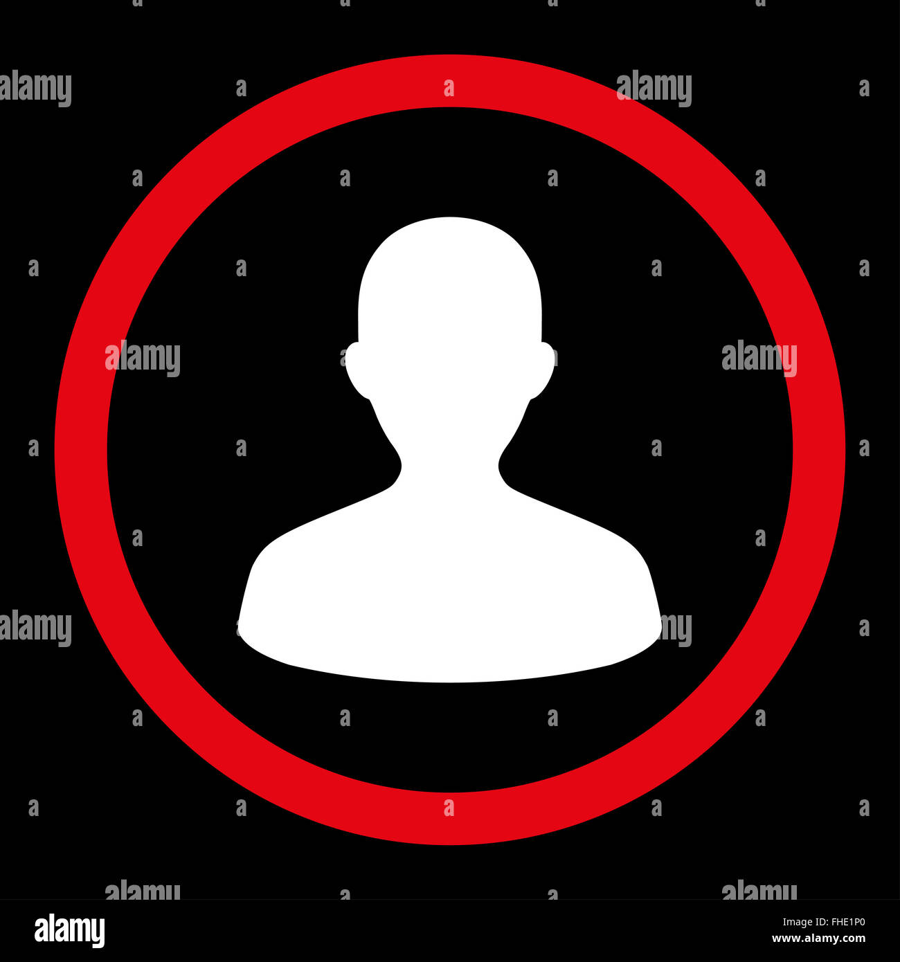 User flat red and white colors rounded vector icon Stock Photo - Alamy