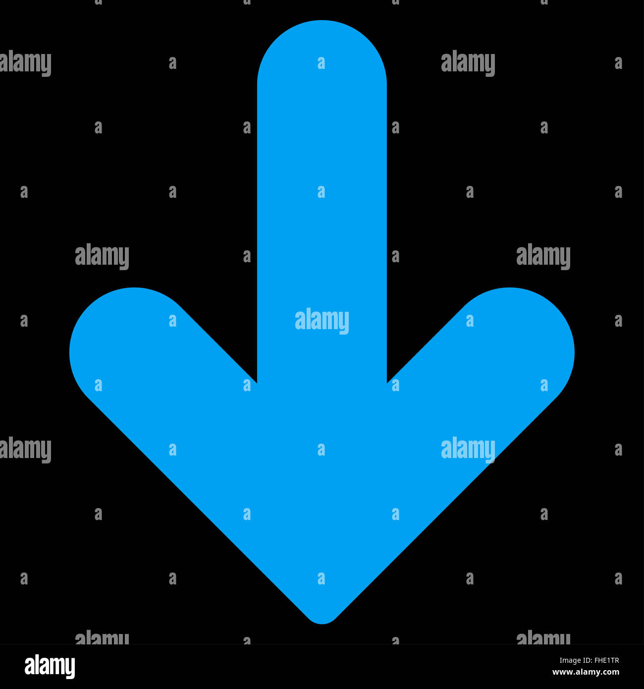 Arrow Down flat blue color icon Stock Photo - Alamy