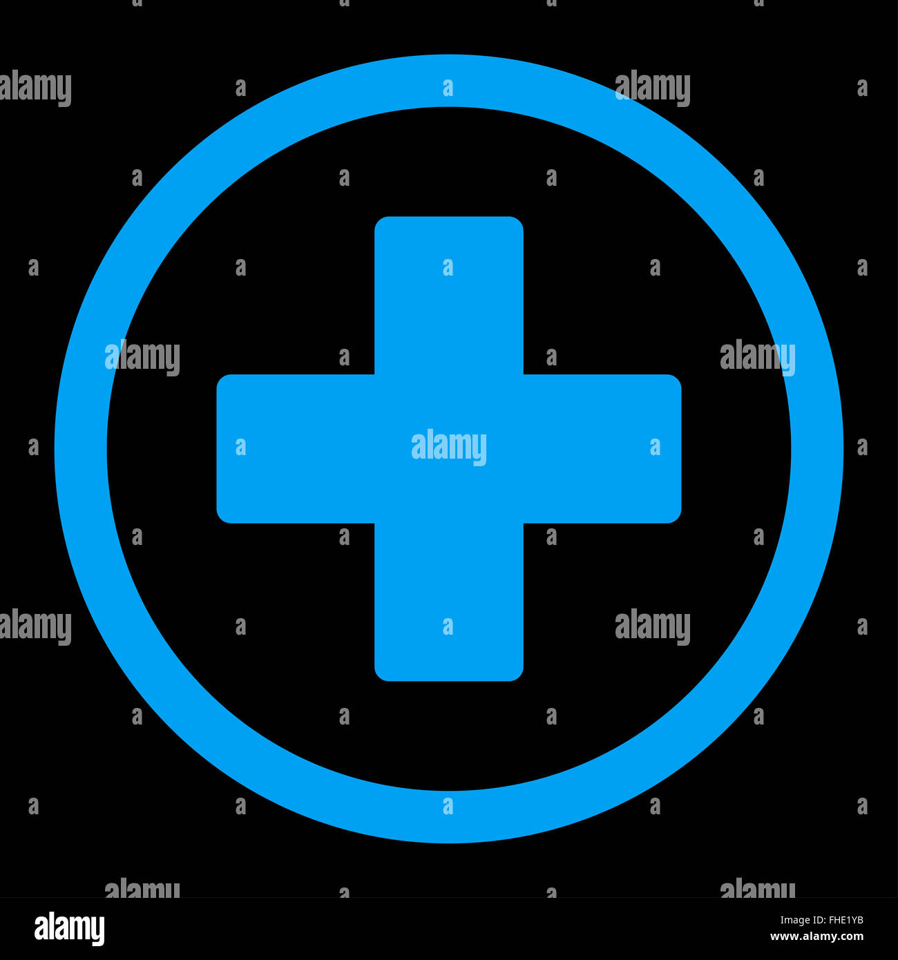 Plus flat blue color rounded vector icon Stock Photo - Alamy