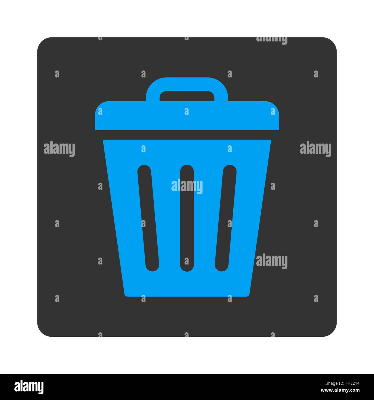 Trash Can flat blue and gray colors rounded button Stock Photo - Alamy